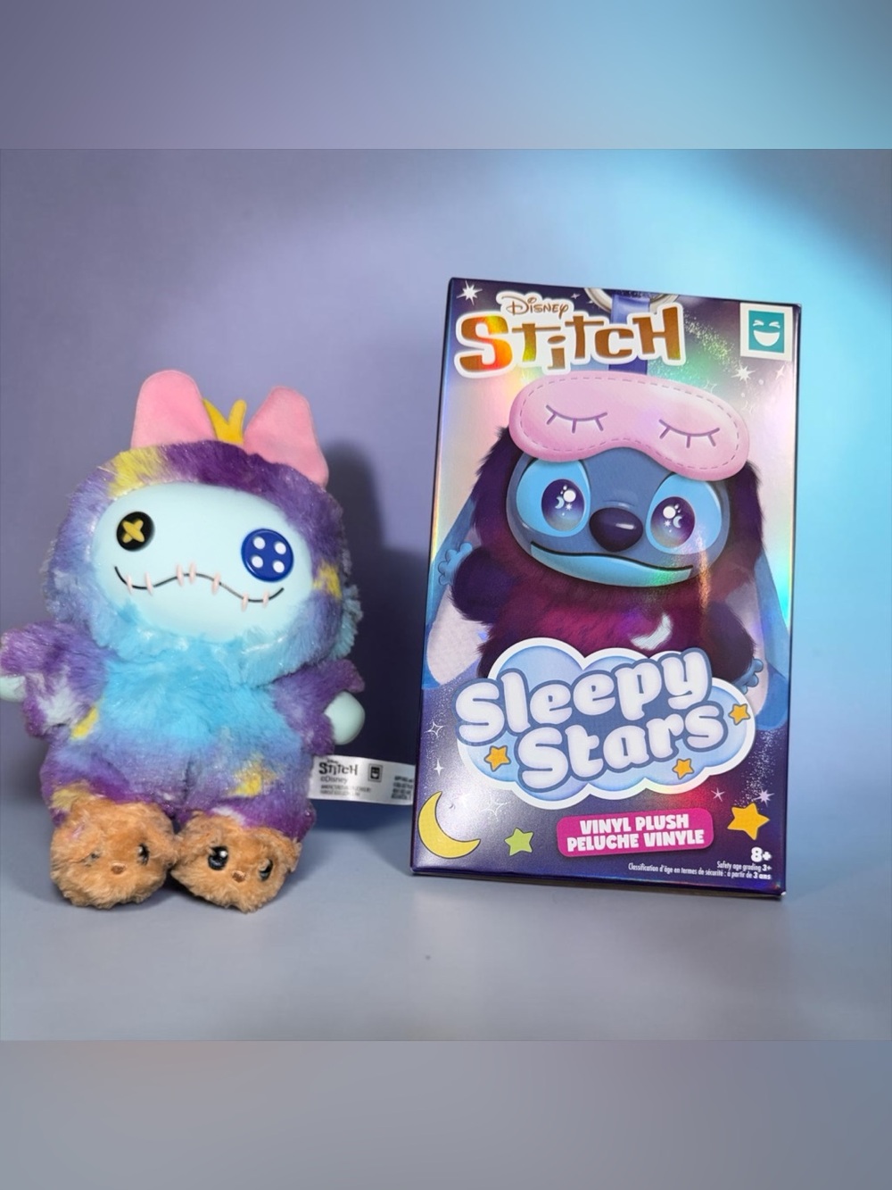 DISNEY STITCH SLEEPY STARS COLLECTION VINYL PLUSH OPEN BOX NEW SUPER CUTE